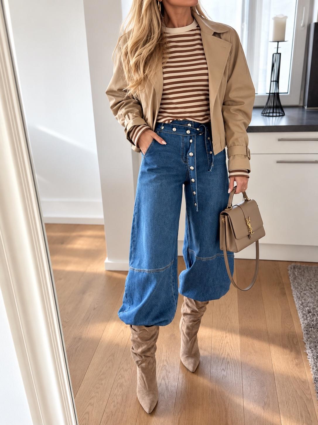 💙 Statement Balloon Jeans mit Gürtel, Bild 2