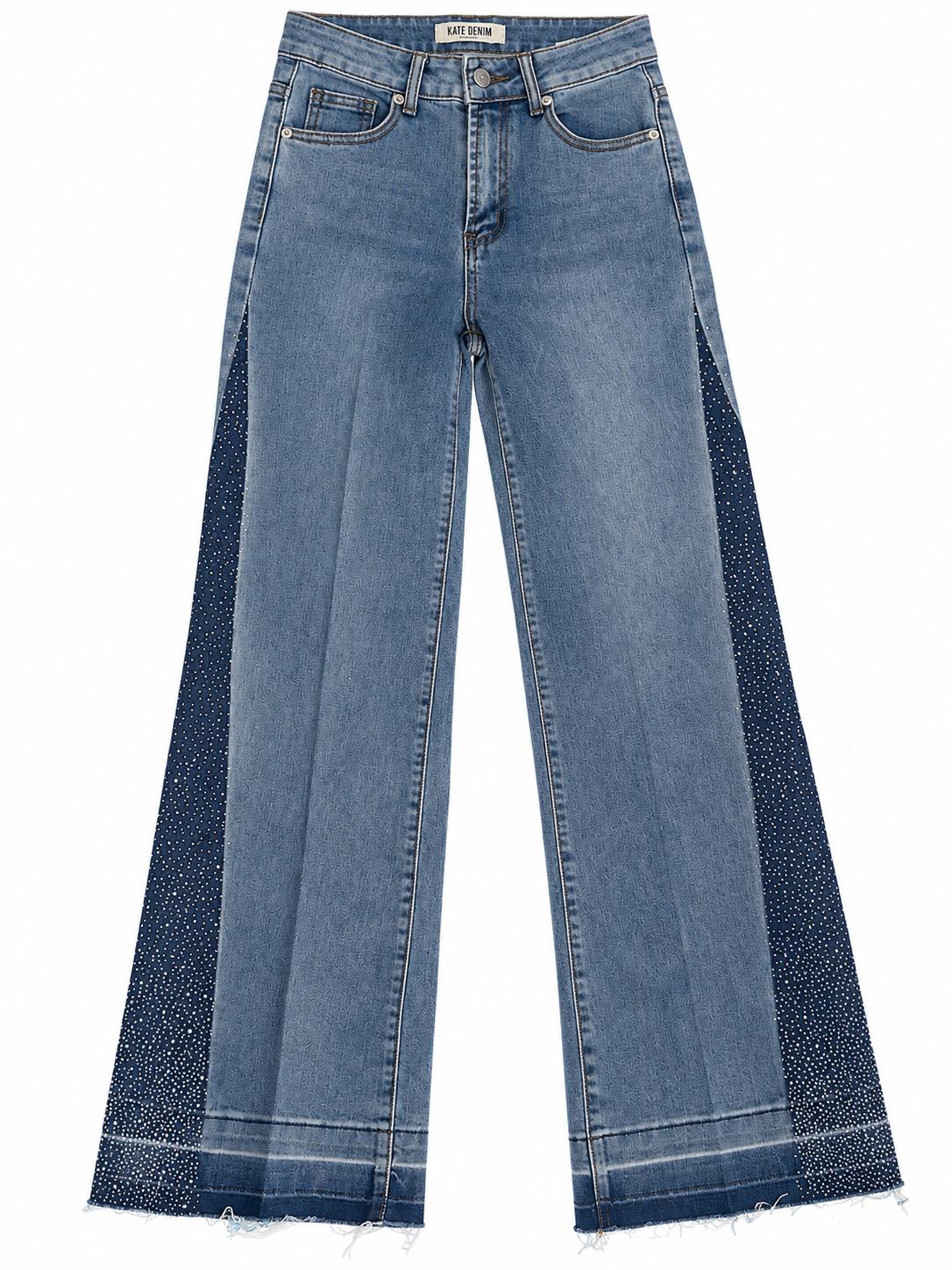 Wide-Leg Jeans mit Glitzer-Details, Bild 2