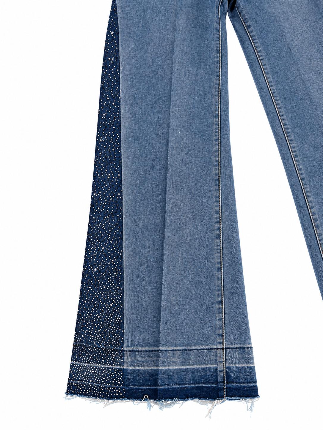 Wide-Leg Jeans mit Glitzer-Details, Bild 3