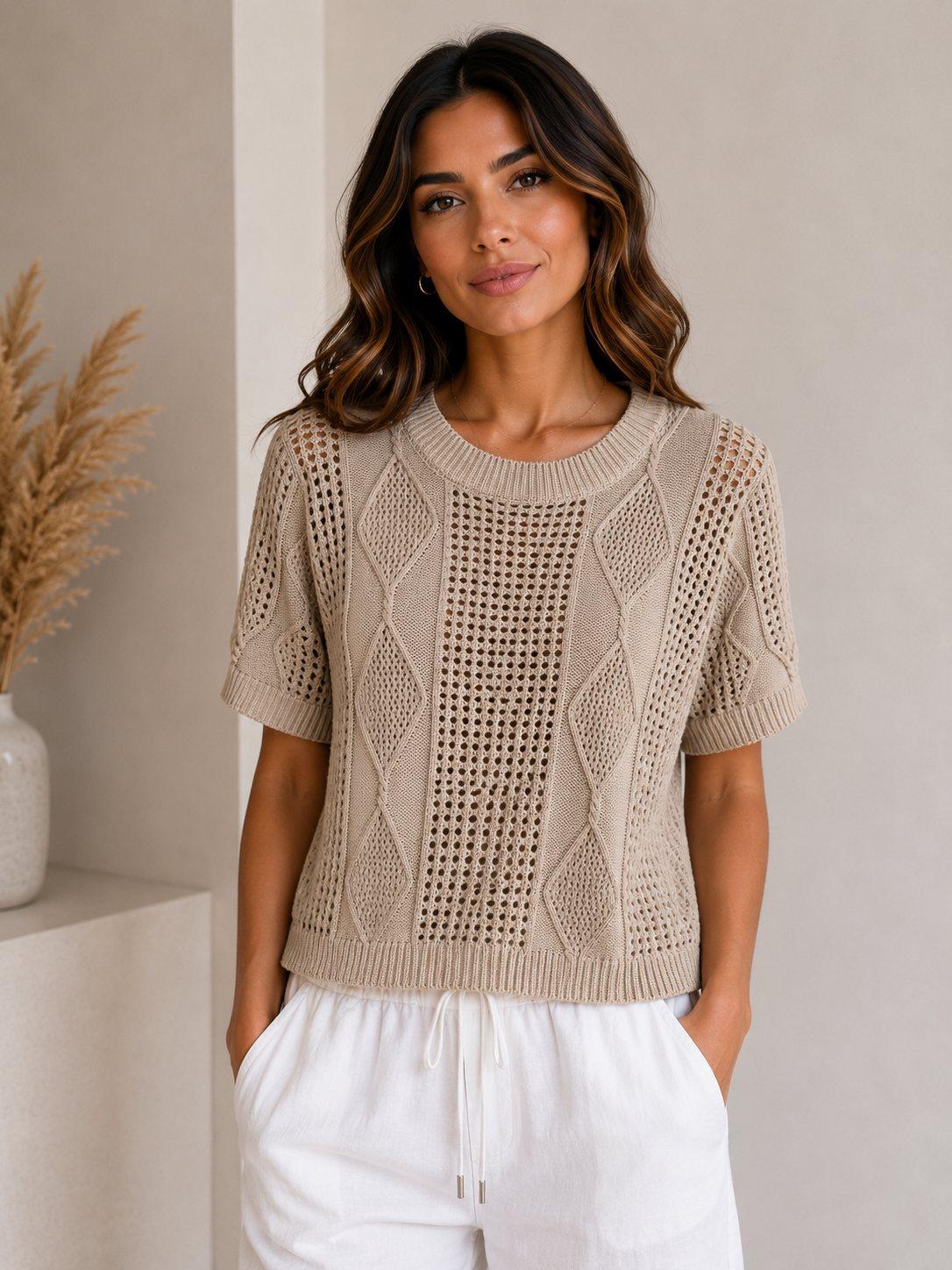 Feinstrick Kurzarm-Pullover Diana, Produktbild 1