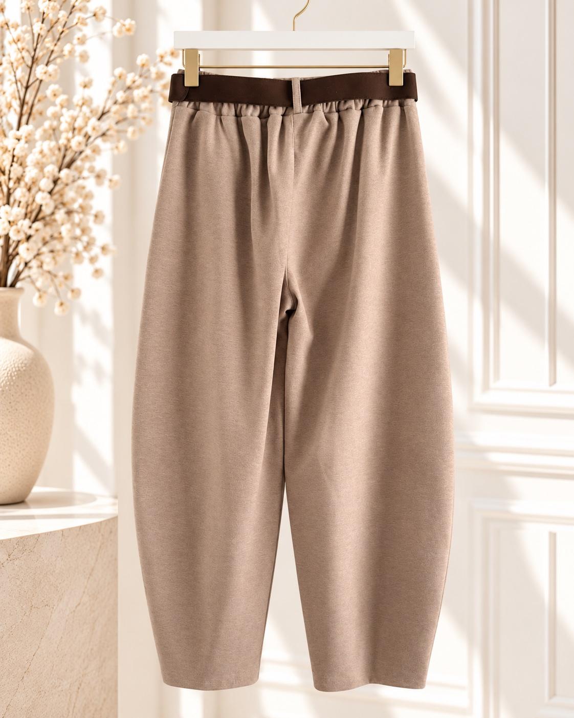 Elegante Ballonhose mit Gürtel – Beige, Bild 3