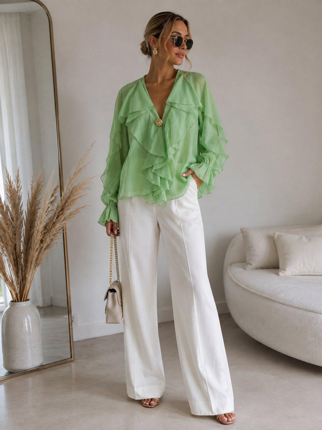 Chiffonbluse mit Volant, Produktbild 1