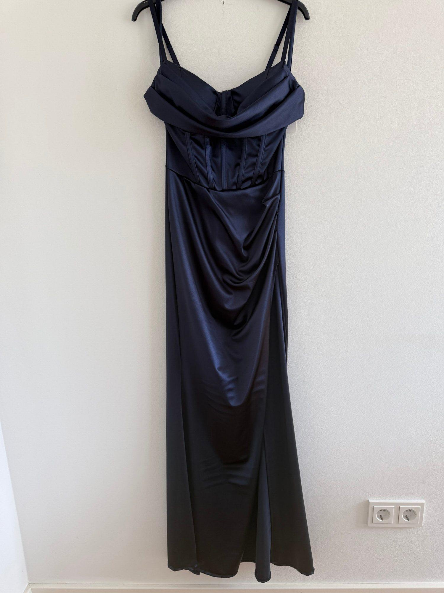 Satin-Maxikleid mit Corsagen-Detail, Produktbild 4